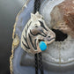 Alonzo Mariano Sterling Silver Overlay Horse w/Turquoise Bolo Tie For Men