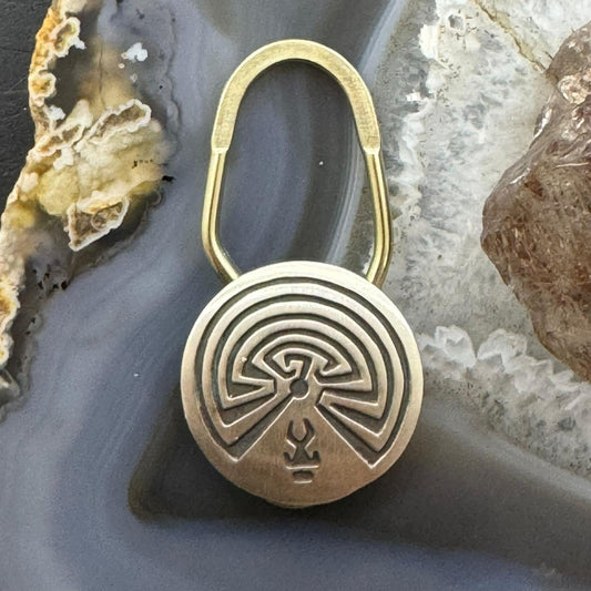 Stanley Gene Navajo Native American Sterling Silver Men in the Maze Keyring