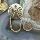 Stanley Gene Navajo Native American Sterling Silver Men in the Maze Keyring