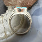 Alvery Smith Sterling Silver Turquoise & Coral Shield Ring Size 10.25 For Men