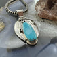 Davey Morgan Sterling Silver Elongate Teardrop Turquoise Leaf Pendant For Women