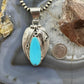 Davey Morgan Sterling Silver Elongate Teardrop Turquoise Leaf Pendant For Women