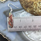 Sterling Silver Elongated Triangle Red Marcasite Slab Dangle Earrings For Women #221