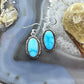 Native American Sterling Silver Oval Blue Ridge Turquoise Dangle Earrings For Women