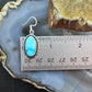 Native American Sterling Silver Oval Blue Ridge Turquoise Dangle Earrings For Women