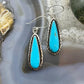 Native American Sterling Silver Teardrop Turquoise Dangle Earrings For Women