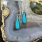 Native American Sterling Silver Teardrop Turquoise Dangle Earrings For Women