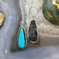 Native American Sterling Silver Teardrop Turquoise Dangle Earrings For Women