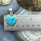 Native American Sterling Silver Blue Ridge Turquoise Double Heart Pendant For Women