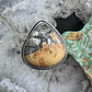 Sterling Southwestern Style Wide Teardrop Maligano Jasper Ring Size 7.75 For Women