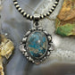 Sterling Silver Southwestern Style Oval Turquoise Decorated Pendant For Women #5