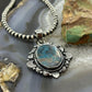 Sterling Silver Southwestern Style Oval Turquoise Decorated Pendant For Women #5