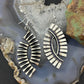 Leander Tahe Native American Sterling Silver 3D Geometric Dangle Earrings For Women