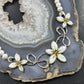 Carolyn Pollack Sterling Silver Freshwater Pearl and Floral Necklace 16"-18" For Women
