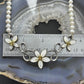 Carolyn Pollack Sterling Silver Freshwater Pearl and Floral Necklace 16"-18" For Women