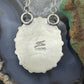 Native American Sterling Silver Oval Turquoise & Coral Heart Cluster Pendant W/Necklace For Women