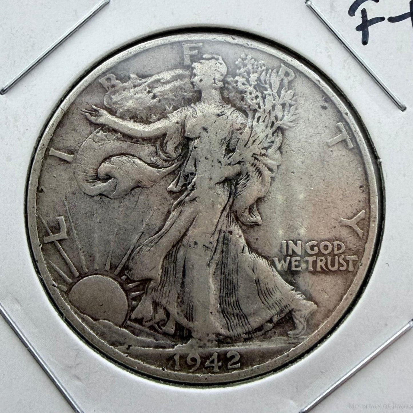 1942 US Walking Liberty Half Dollar 90% Silver F-VF #121725-6E