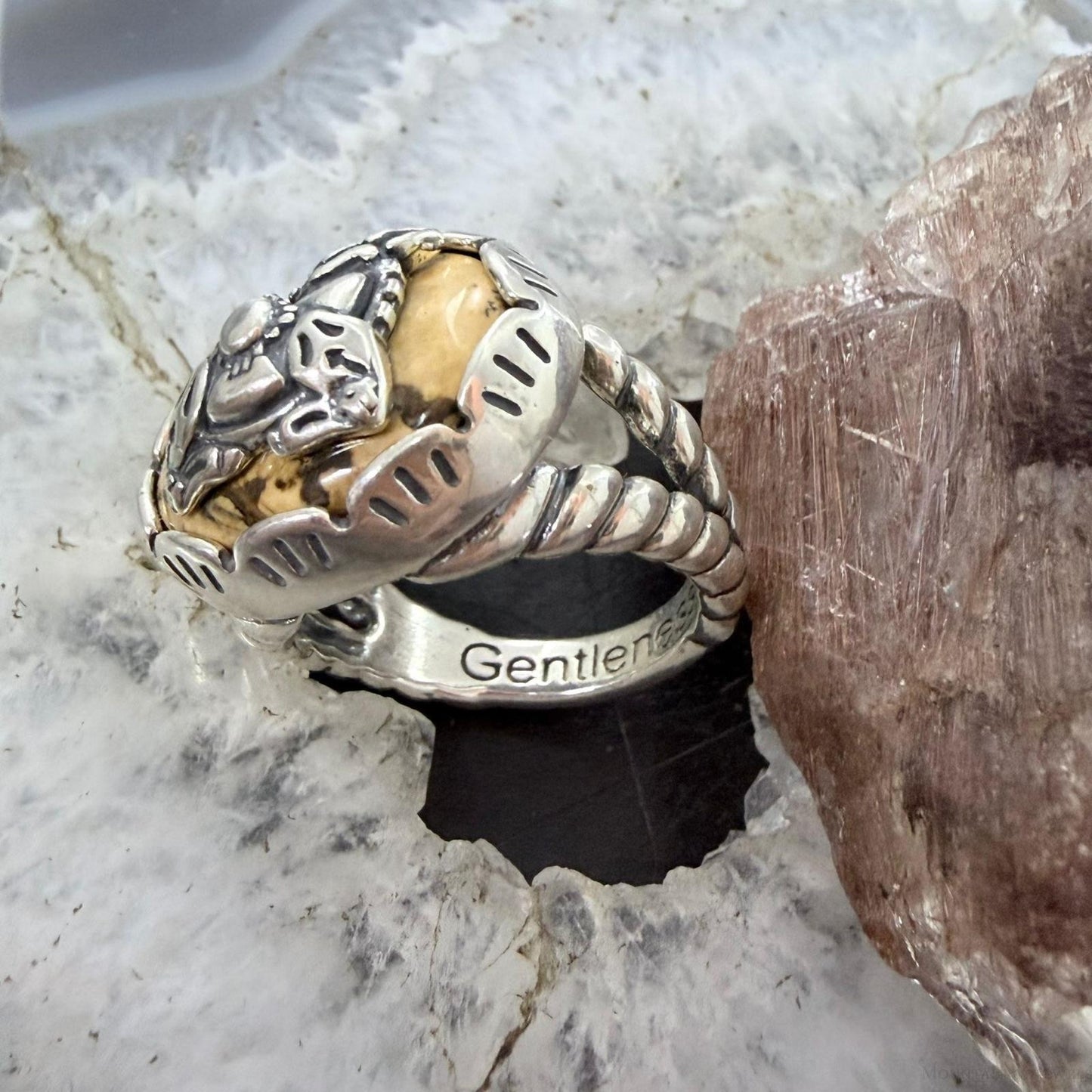 Carolyn Pollack Vintage Sterling Silver Picture Jasper w/Doa & Zia Ring Size 9 For Women