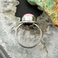 Native American Sterling Silver Oval Pink Conch Decorated Ring Size 7.75 For Women