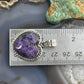 Sterling Silver Southwestern Style Charoite Heart Decorated Pendant For Women