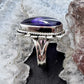 Sterling Southwestern Style Star Amethyst Decorated Ring Size 6.25 For Women