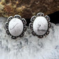 Carolyn Pollack Sterling Silver Oval Howlite Decorated Stud Earrings For Women