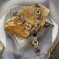 Signed Andes Miner Silver Garnet 20" Toggle Clasp Necklace For Women