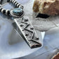 Cheyenne Custer Navajo Native American Sterling Silver & Turquoise Maiden Tufa Cast Unisex Pendant