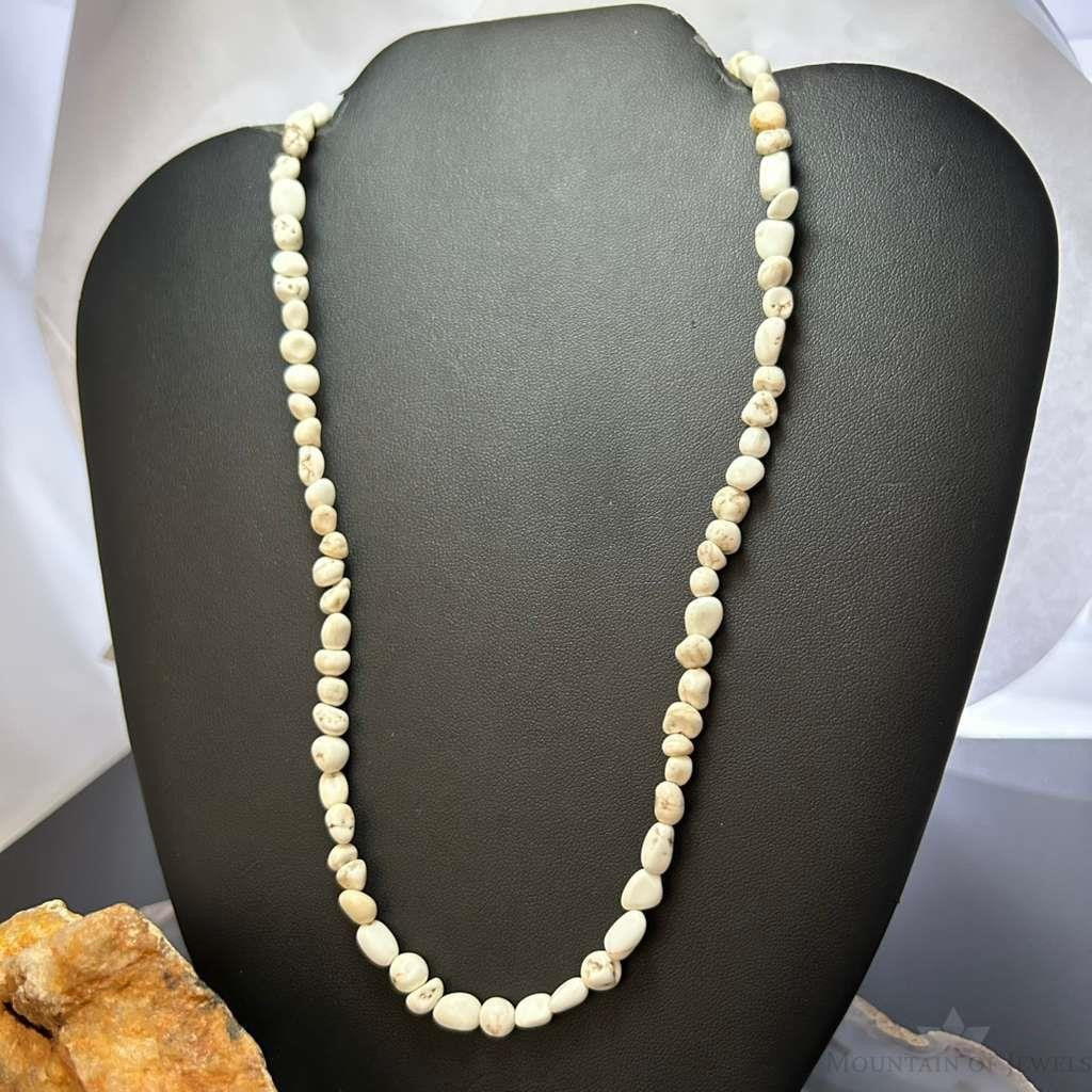 Sterling Silver Natural Wild Horse Beads 22" Necklace For Women