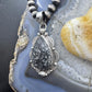 Sterling Silver Southwestern Style Teardrop Petrified Wood Decorated Pendant For Women