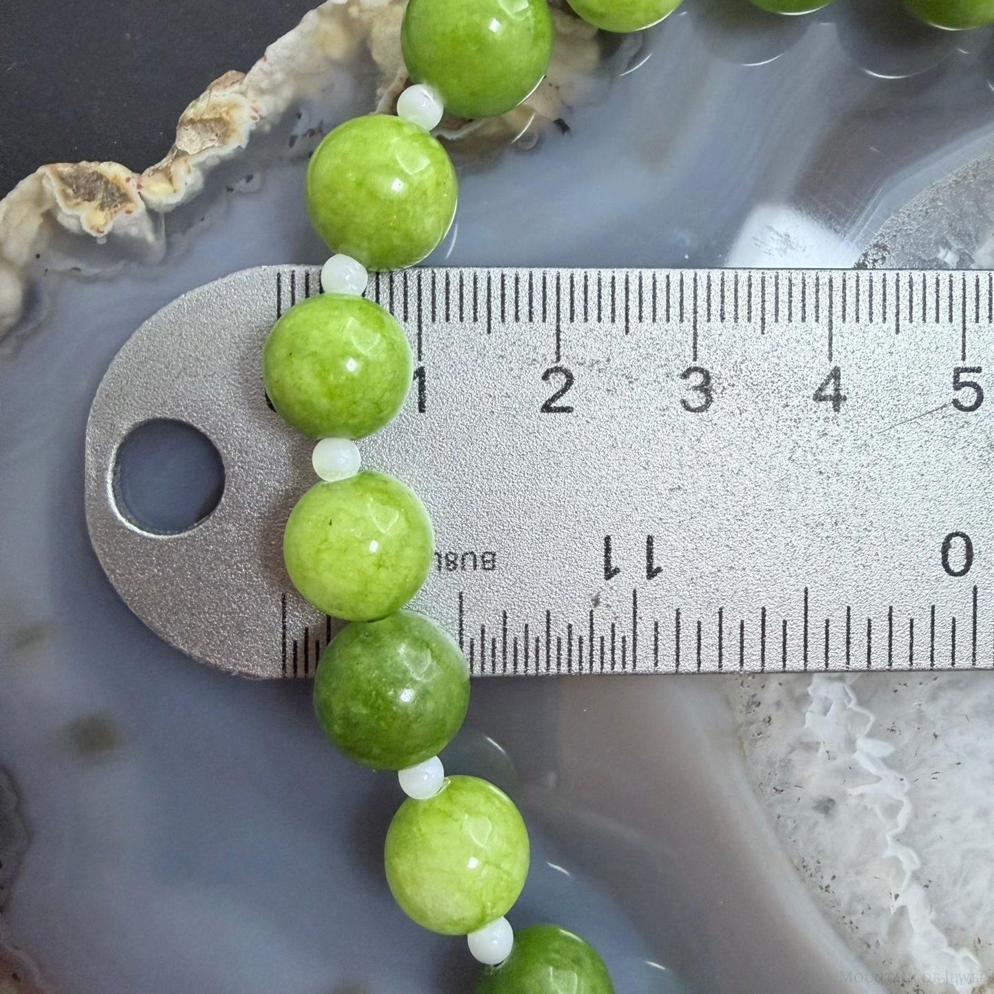 Sterling Silver Southwestern Style Peridot Beads & Small Moonstone Necklace For Women
