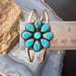 Copper Southwestern Style Teardrop Mohave Turquoise Cluster Bracelet For Women