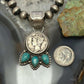 Genuine 1944 90% Silver Mercury Dime Coin Teardrop Mohave Turquoise Unisex Pendant
