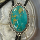 Sterling Silver Southwestern Style Large Oval Turquoise Decorated Bolo Tie For Men