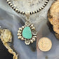 Sterling Silver Southwestern Style Natural Shape Turquoise Decorated Pendant For Women