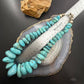 Vintage Sterling Silver Native American Natural Chunky Turquoise 16" Necklace For Women
