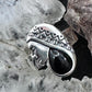 Carolyn Pollack Sterling Silver Onyx Maiden Profile Engraved Ring Size 6.75 For Women