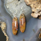 Sterling Silver Oval Plum Moss Agate Slab Dangle Earrings For Women #517