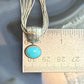 Vintage Liquid Silver 10 Strands w/Pendant Bear & Turquoise Necklace For Women