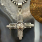 Sterling Silver Southwestern Style Round Wild Horse Unisex Zia Pendant #3
