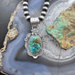 Sterling Silver Southwestern Style Oval Turquoise Decorated Pendant For Women