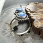 Sterling  Silver Southwestern Style Teardrop Double Golden Hill Turquoise Ring Size 9.75 For Women