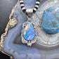 Sterling Silver Southwestern Style Teardrop Plume Doublet Agate Decorated Pendant For Women
