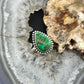 Sterling Silver Southwestern Style Teardrop Sonora Gold Turquoise Adjustable Ring #7