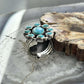 Sterling Silver Southwestern Style Mohave Turquoise Cluster Ring Size 7.5 For Women