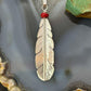 Anthony Gatewood Sterling Silver Coral Beads Feather Pendant For Women
