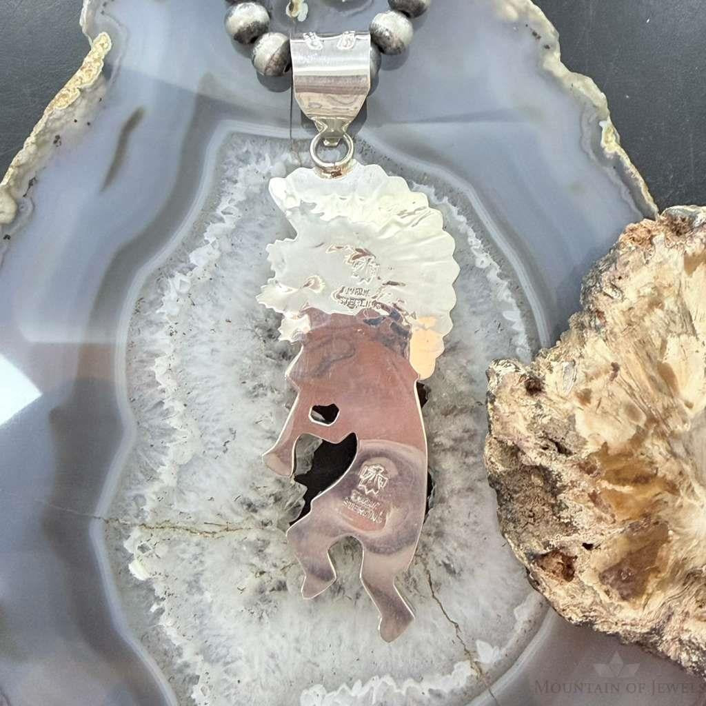 Alonzo Mariano Native American Sterling Silver Turquoise Kokopelli Kachina Unisex Pendant