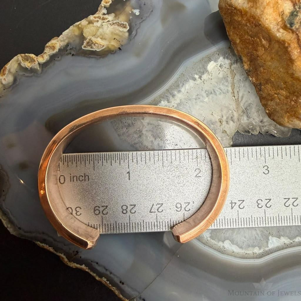 Wylie Secatero Navajo Sterling Silver & Copper Stamped Bracelet For Women #3