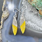 Sterling Silver Marquise Bumblebee Jasper Slab Dangle Earrings For Women #176