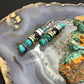 Tommy & Rosita Singer Sterling Silver & GF Barrel and Turquoise Bead Dangle Earrings For Women